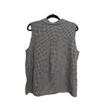 Eileen Fisher  Sleeveless Gingham Organic Linen Shirt Womens XL Black White Photo 1