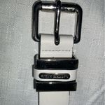 Steve Madden Steven Madden Bone White Faux Leather Multi Loop Silver Buckle Belt L/XL Photo 5