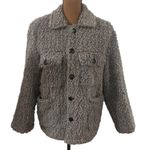 NSF Reese Faux shearling teddy plush utility jacket in grey size S Photo 1