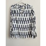 Pendleton  Women's Terra Tunic Blouse Pull Over Geometric Blue White Size XL Photo 10
