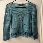 MINKPINK crochet teal crop sz S Photo 1