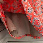 Nanette Lepore Orange Print Pleated Skirt Photo 5