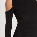 Norma Kamali  Elegant Black one sleeve open shoulder top Photo 0