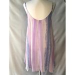 Adrienne Lavender Watercolor Shift Dress Round Neckline Flowy Women's Sm Photo 3