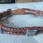 Fossil ‎ Brown Braided Leather Silver Detailed Belt Size Medium Photo 4