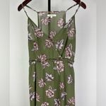 Avec Les Filles Green Lotus Flower V-Neck Sleeveless Open Back Chiffon Dress Photo 2