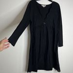 Odd Molly Black Dress Sz 4 Long Sleeve V Neck Eyelet embroidered Photo 1