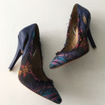 joe's jeans Joe’s Aztec fabric 3” heel pumps leather sole Frayed Fringed Womens Size… Photo 0