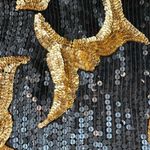 Vintage Jean For Joseph Le Bon 100% Silk Gold Black Sequined Blouse Size S Photo 4