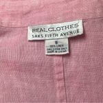 Saks 5th Avenue Saks Fifth Avenue Real Clothes 100% Linen Pink Button Up Women’s Shirt Size 8 Photo 4
