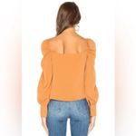 Line and Dot NWT  Thea Square Neck Blouse Caramel Puffed Sleeves Size Medium Photo 5