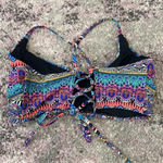 Red Carter  Women's Geometric Tribal Print Halter Bikini Top Festival Sz M Photo 2