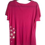 Sundry  Size 2 Tee Shirt Hot Pink Star Print Modal Short Sleeve Tee Scoop Neck M Photo 1