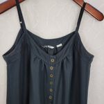 Per Se Vtg Womens Cargo Jumpsuit Size M Black Button Front Flare Leg Lagenlook Photo 14