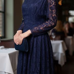 Jessica McClintock  Vintage High‎ Neck Basque Drop Waist Lace Princess Dress 6 Photo 0