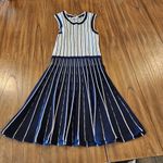 Jason Wu  collective Sleeveless Blue White Stripe pleated knit Mini Casual dress Photo 10