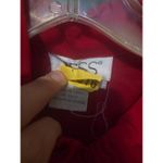 Tess Red Embroidered Collar Blouse, Women's Small Top, Elegant Cuffs, Vintage Photo 2