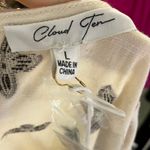 Cloud Ten Women's Large Linen Blend Dress Cream Black Floral Print Pockets New Photo 11