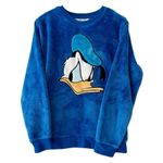 Disney Embroidered Donald Duck Plush Fleece Pullover Sz S Photo 0