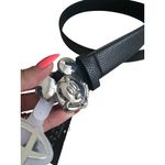 Disney Mickey Mouse Women's Silver Black Logo Belt Size Small NEW NWT Photo 3