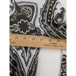 INC  Women's Blouse Top 3/4 Sleeve White Green Paisley Boho Hippie Size Medium Photo 3