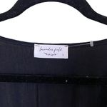 Lavender Field Long Black Kimono Open Front Cover Up Black Photo 4