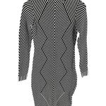 Karen Millen Chevron Pattern Knit Midi Pencil Skirt Black White sz Small Bodycon Photo 3