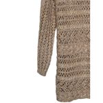 Lucky Brand  Women‎ Top Open Knit Linen Crochet Pattern Sweater Beige Size Small Photo 2