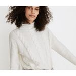 Madewell  Grenville Cableknit Sweater Women's Small Cream Wool Blend Mockneck Photo 1