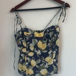 Abercrombie & Fitch  Lemon Crop Top S
Linen Blend Tie Straps Smocked Detail NWT Photo 7