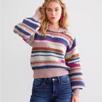 Z Supply  Ashville Striped Balloon Sleeve Striped Sweater Size Small Photo 13