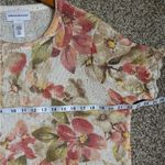 Alfred Dunner 🦋 Cream Floral Sequin Scalloped Short Sleeve Sweater Blouse XL Photo 4