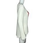 Wooden Ships Sweater Womens XSmall White Red Heart Open Knit Scoop Neck Breezy Photo 1