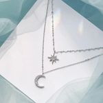 Silver Moon and Star Necklace Photo 1
