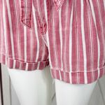 American Eagle Striped High Waist Paperbag Linen Blend Shorts Red White 4 Photo 6