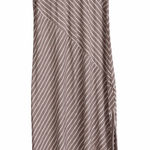 Nina Leonard  NWT Asymmetrical Stripe Maxi Dress White & Taupe Size 1X MSRP $120 Photo 0