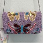Made In India | Butterfly Beaded Clutch/Crossbody Purple Photo 1