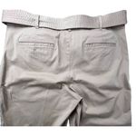 Ralph Lauren Lauren‎  Khaki Size 8 Cropped Belted Wide Leg Cotton Chino Pants Photo 4