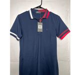 NEW G/Fore Contrast Collar Polo Dress S Twilight Tech Pique Womens Golf Size XS Blue Photo 2