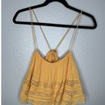 Free People NEW  Tank Top Womens XS Orange Boho Lace Trim Strappy Crop Summer Photo 0