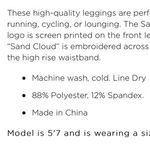 Sand Cloud Dark Grey Leggings New  Photo 4