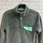 Patagonia Fleece T-Snap Gray Teal Pullover Sweater Size Medium Polartec Winter Photo 1