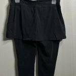 Athleta Size Small 2 in 1 Capri Leggings Skirt Black Athletic Womens Stretch Photo 8