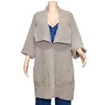 Barefoot Dreams CozyTwist Short Sleeve Sweater Coat, Beach Rock, 1X Photo 4