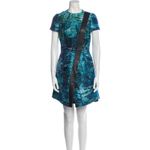 Proenza Schouler $3500  Leather-trimmed bouclé-jacquard dress. Sz 2 Photo 8
