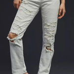 Anthropologie  Pilcro Mid Rise Slim Boyfriend Distressed Jeans Size 31 NEW Photo 0