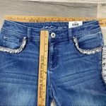 INC International Concepts Skinny Jeans Tweed Fringe Side Mid Rise Size 0 NWT Blue Photo 11