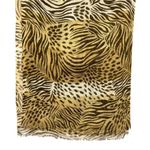 Bindya New York Shawl/Pashmina Animal Print 100% Wool Oversized Scarf Brown Tan Photo 4