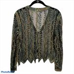 Vintage Valenti Sheer Ornate Filagree Jacket / Cover Up Size M Green Size M Photo 0