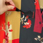 Calvin Klein  Women’s Floral Geometric Pattern Print Button-Up Long Sleeve Blouse Photo 3